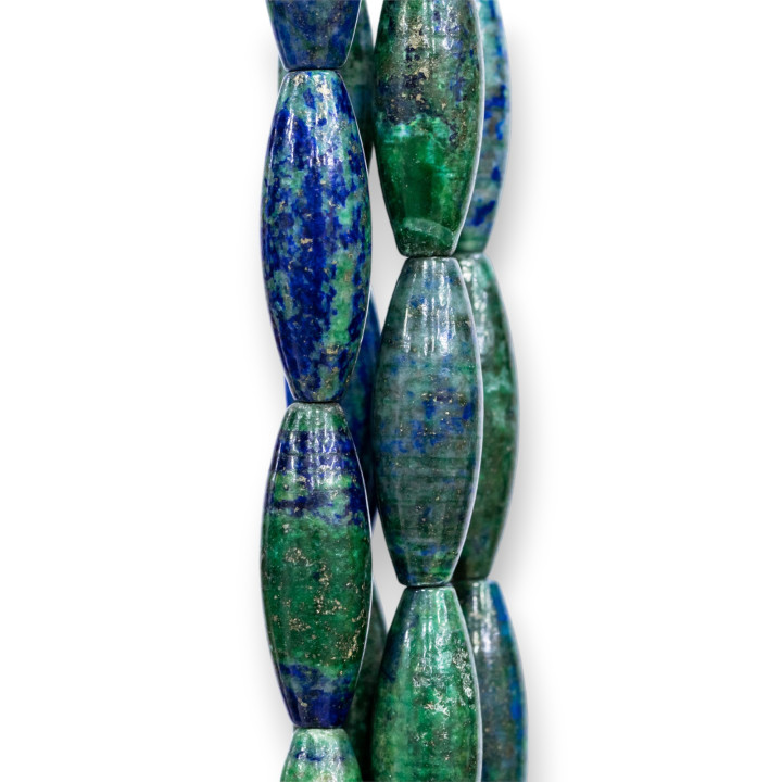 Lapislazuli Afghanistan (Chrysokoll) Reis 10x30mm