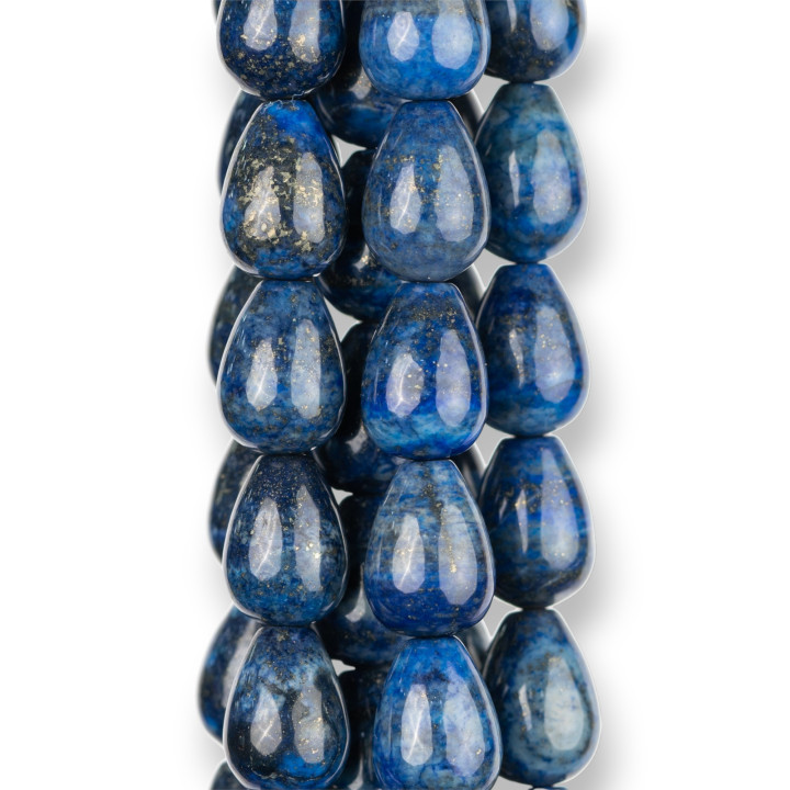 Gouttes Briolette Lisse Lapis Lazuli Bleu Brut 10x14mm