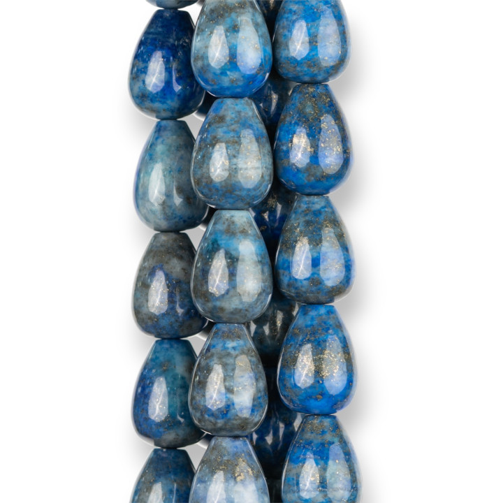 Lapislázuli Azul Crudo Gotas Briolette Smooth 10x14mm Transparente