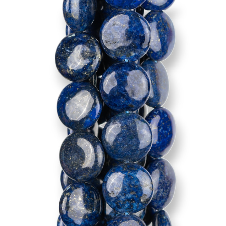 Raw Blue Lapis Lazuli Στρογγυλό Επίπεδο Λείο 14mm