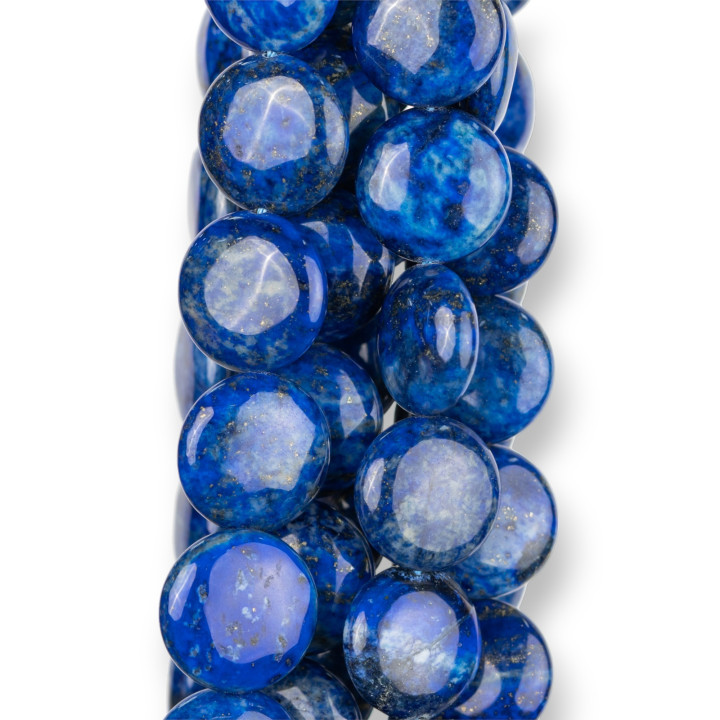 Ακατέργαστο Μπλε Lapis Lazuli Στρογγυλό Επίπεδο Λείο 14mm Διαυγές