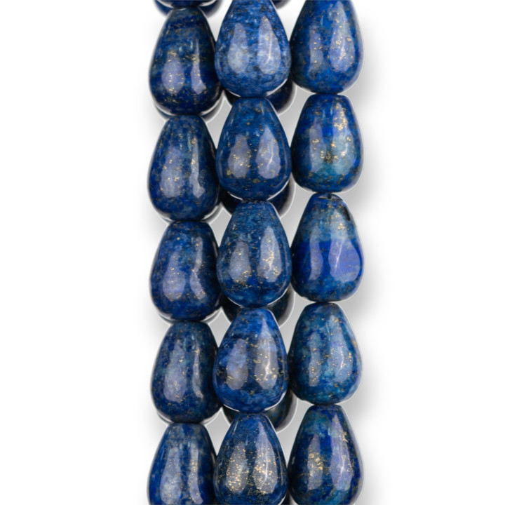 Gouttes Briolette Lisse Lapis Lazuli Bleu Naturel 10x14mm