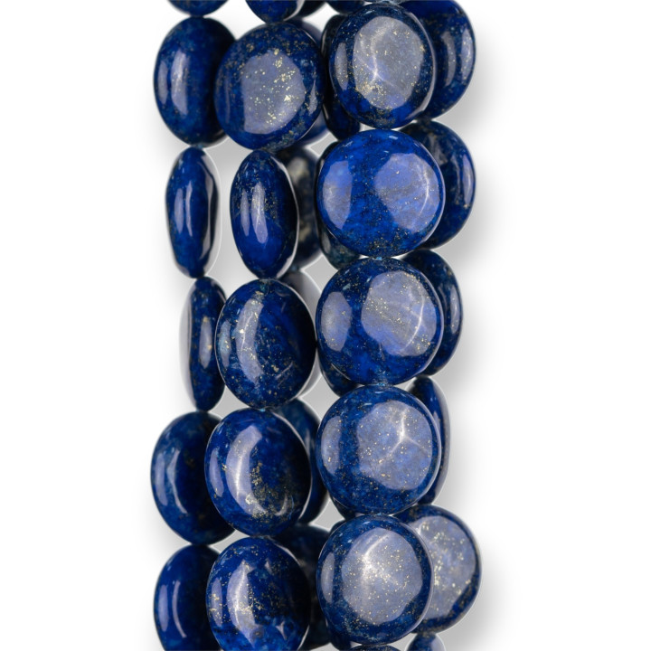 Natural Blue Lapis Lazuli Round Smooth Flat Smooth 14mm