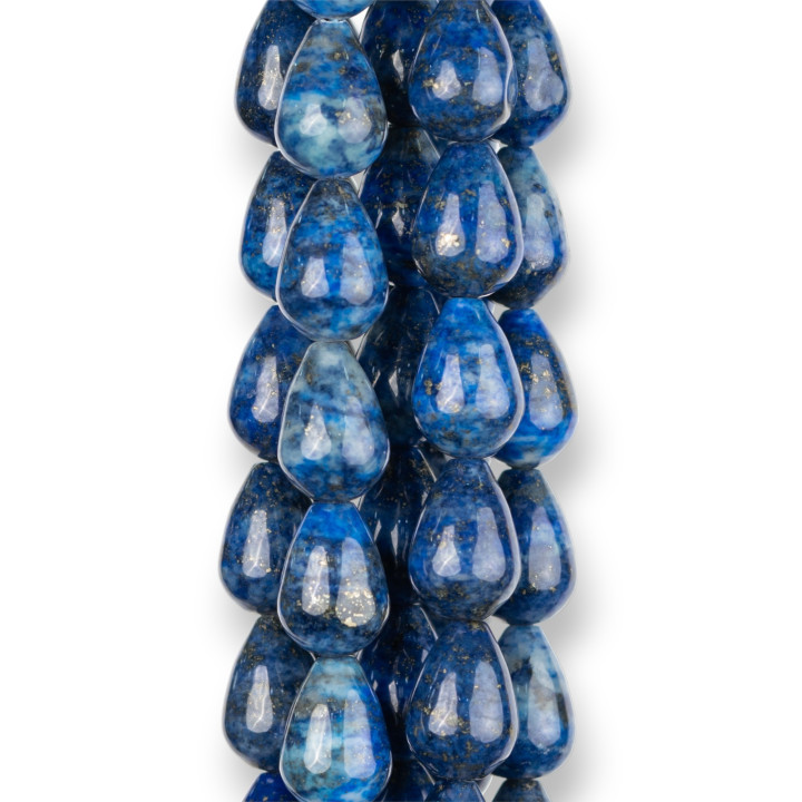 Gouttes Lapis Lazuli Bleu Brut Briolette Lisse 08x12mm