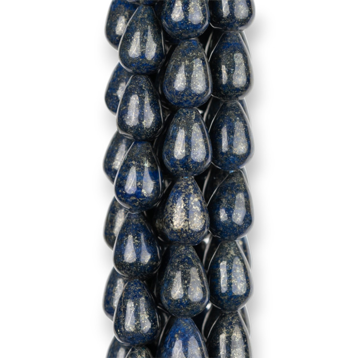 Lapislazzuli Blu Grezzo Gocce Briolette Lisce 8x12mm Scuro