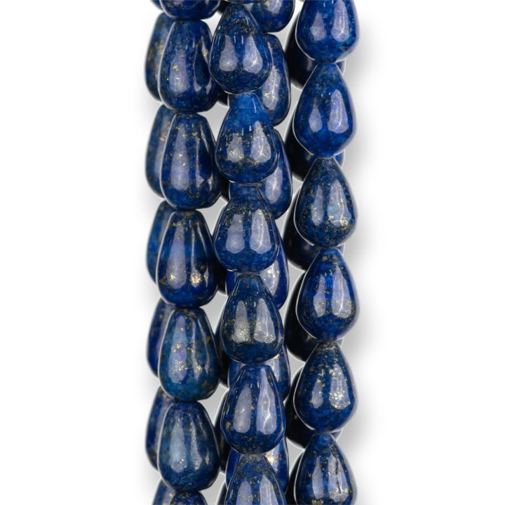 Natürliche blaue Lapislazuli-Tropfen Briolette glatt 08x12mm
