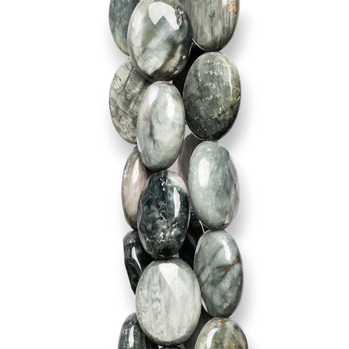 Flat Faceted Oval Hawkeye 20x30mm