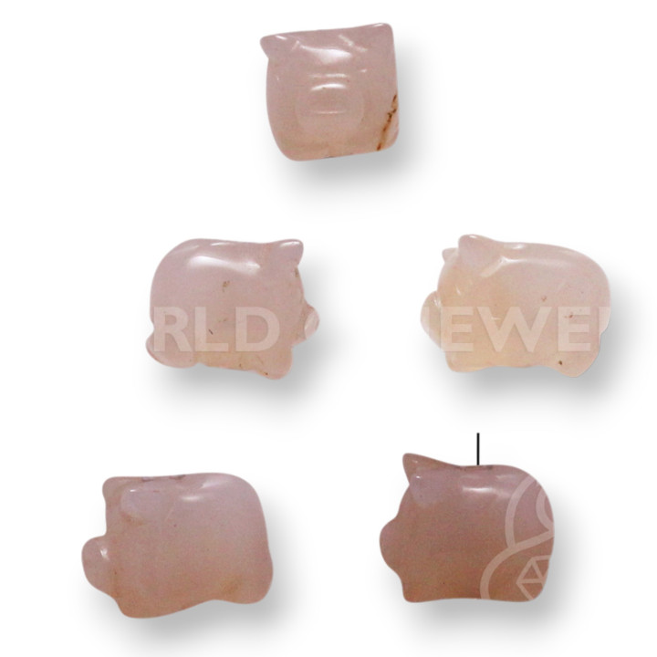 Weiße Achat Ferkel 18x13mm 14St