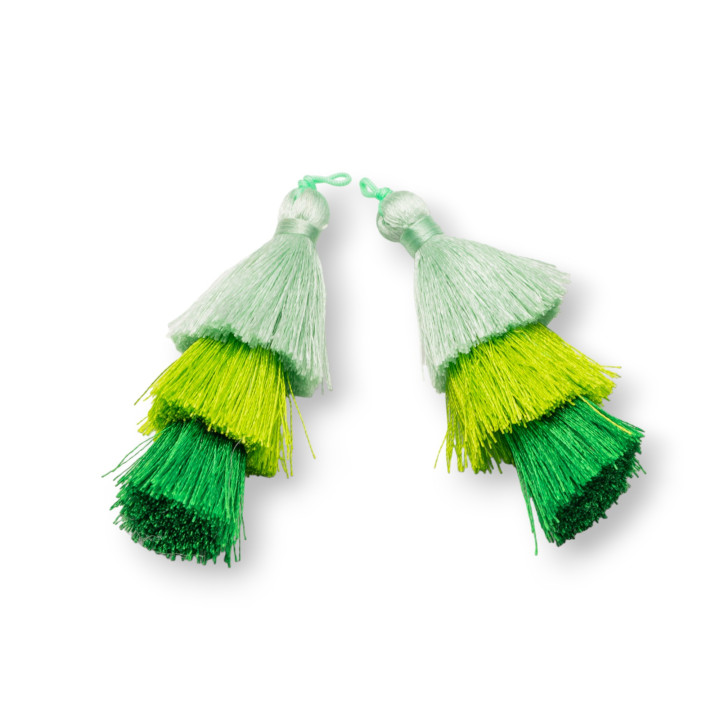 Fabric Tassels With Cord 70mm 5pcs MOD5