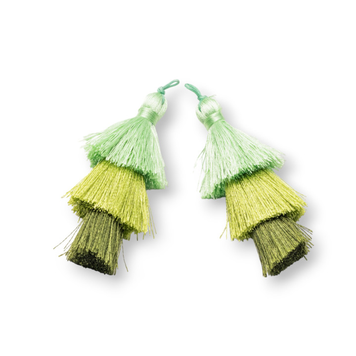 Fabric Tassels With Cord 70mm 5pcs MOD7