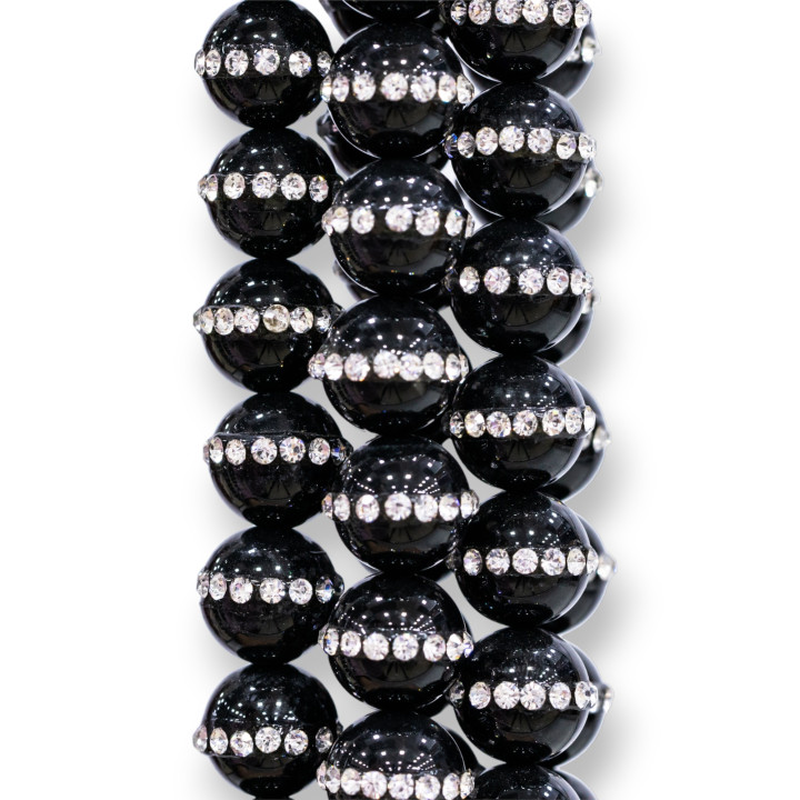 Onice Con Strass Tondo Liscio  6mm