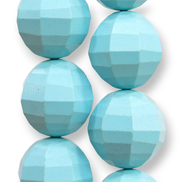 Turquoise Paste Faceted Melon 20mm