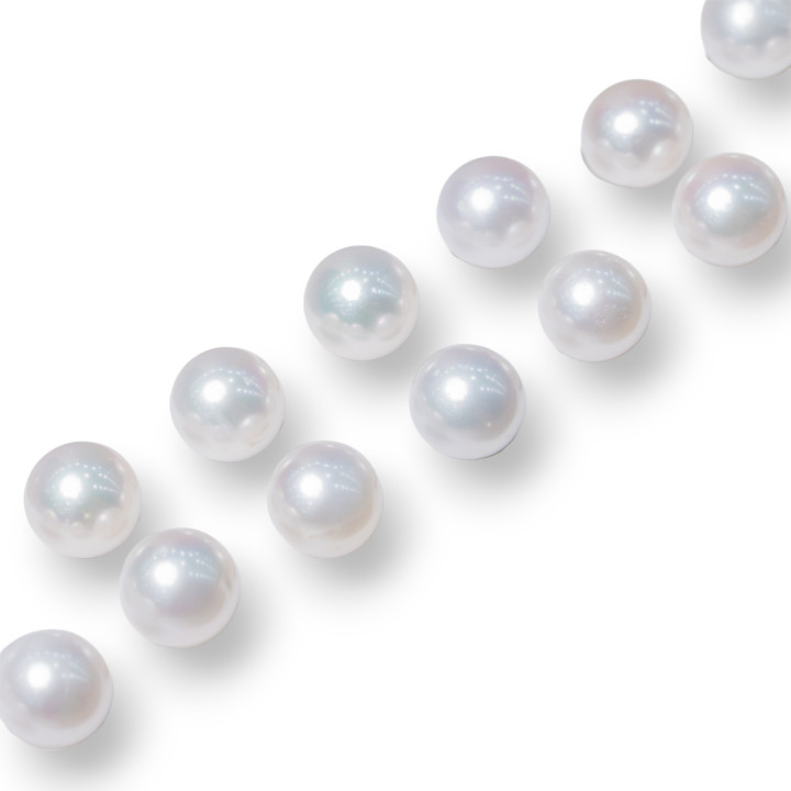 Perles de rivière rondes 1 trou (AAAAA) 10,5-11,0 mm 6 paires blanches