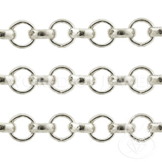 Αλυσίδα Rolo Brass 5,0mm 10Meters - Επάργυρη
