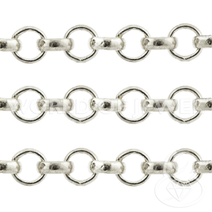 Chaîne Rolo en Laiton 5,0mm 10M - Argent