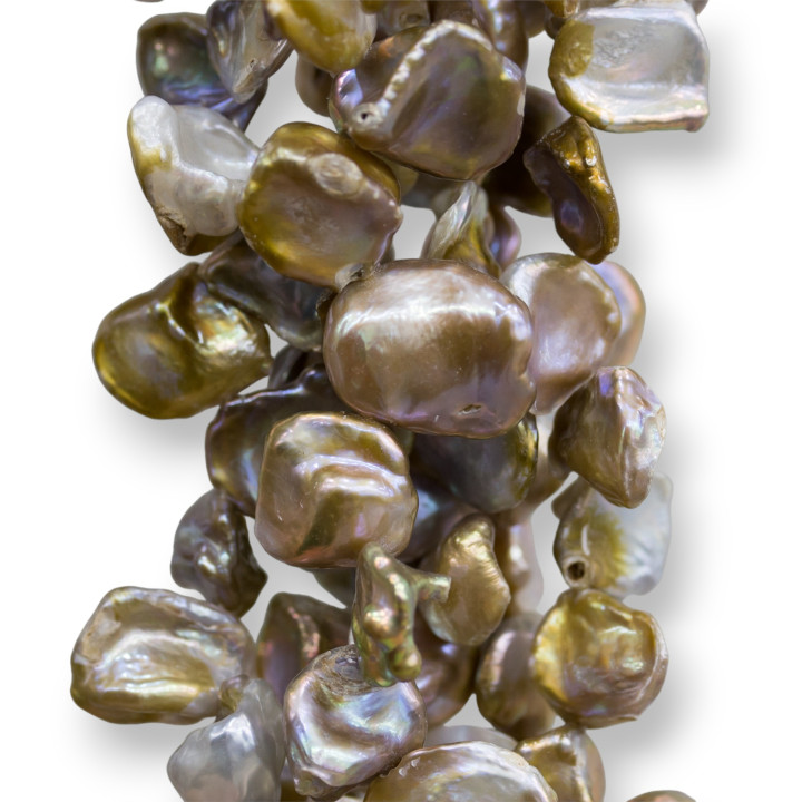 River Pearls Nuggets Keshi 50-60gr Bronce Claro