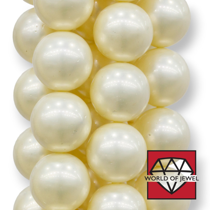 Majorca Pearls Ανοιχτό Κίτρινο Στρογγυλό Λείο 12mm