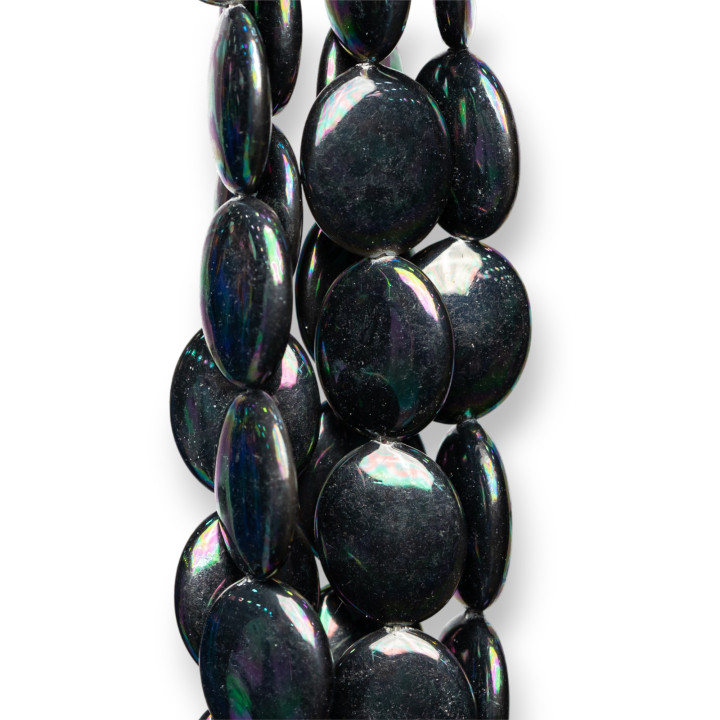 Pearls of Mallorca Grau Tahiti Flach Oval 15x18mm