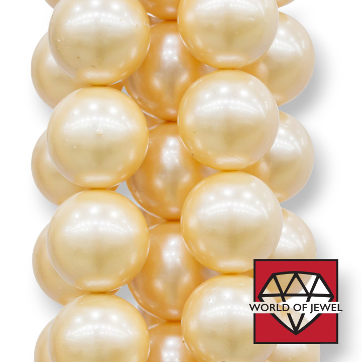 Majorca Pearls Peach Round Smooth 14mm