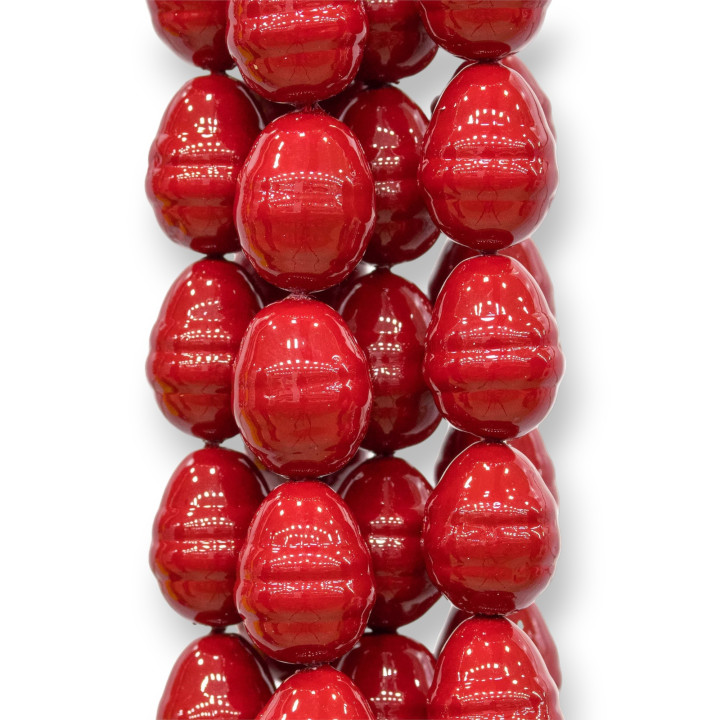 Perlas de Mallorca Rojas Barrocas Irregulares 13x18mm