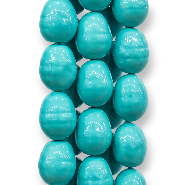 Mallorca Pearls Turquoise Baroque Irregular 13x18mm