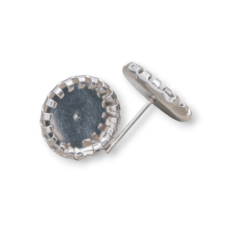 12 mm Stahl-Ohrstecker mit Federlünette, 50 Paar