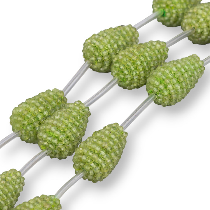 Strand Beads Blackberry Peridot Drop Faceted Indian MachineCut 15x20mm 4pcs