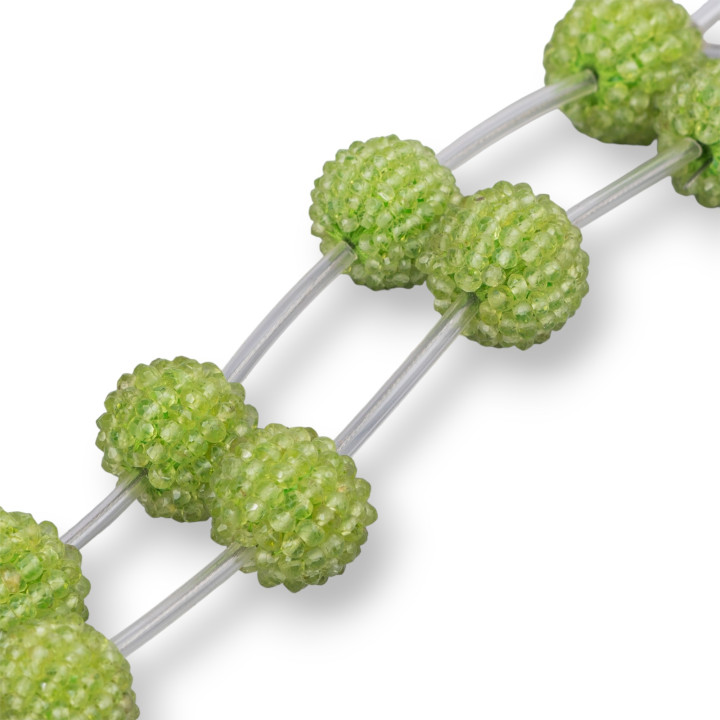 Perline A Filo More Di Peridoto Sfaccettato Indiane MachineCut 15mm 4pz