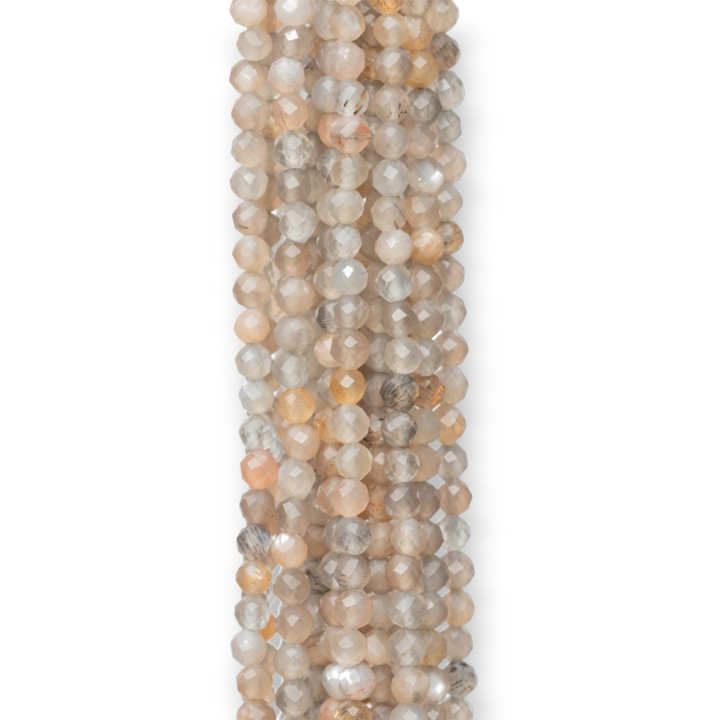 Pierre de Lune Rose Gris Diamant Facetté 3,0mm