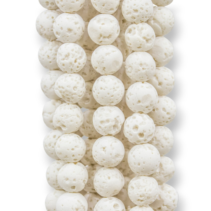 Pierre de lave blanche ronde lisse 10 mm