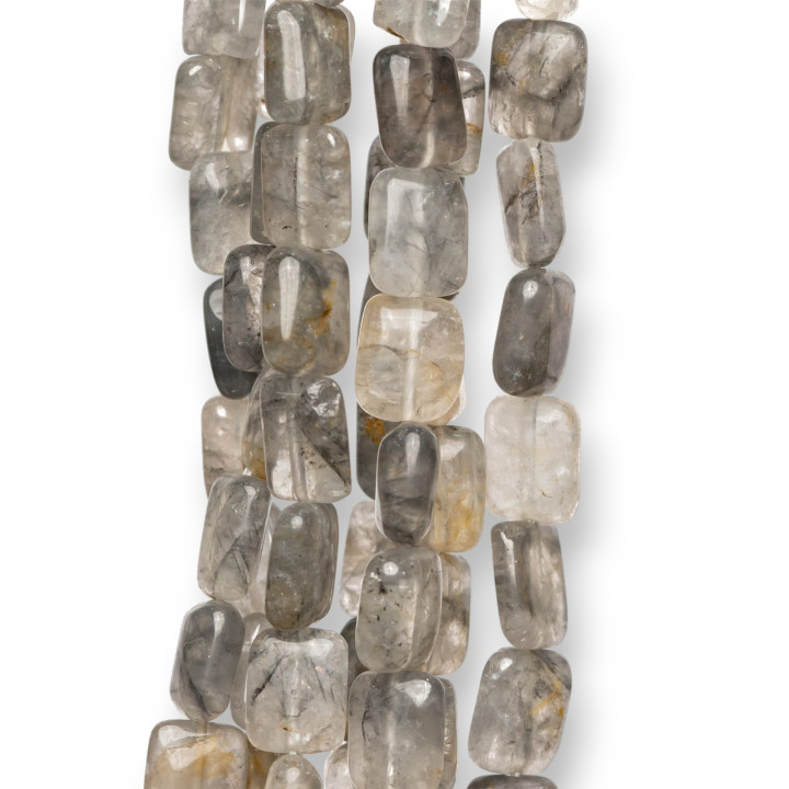 Quartz Gris Rectangle Plat 08x12mm Brut