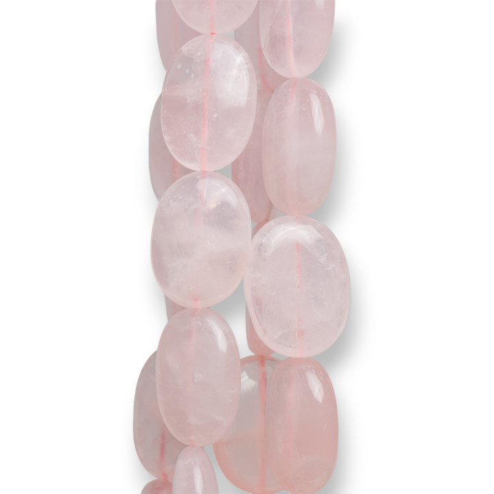 Quarzo Rosa Ovale Piatto 18x25mm Trasparente