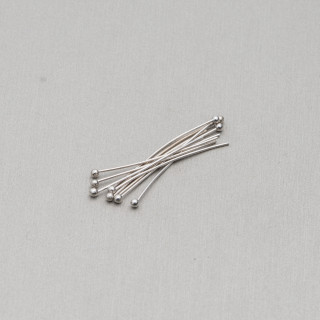 Brass Nails With Round Base 0.7x40mm 80gr (+-640pcs) Rhodium Plated