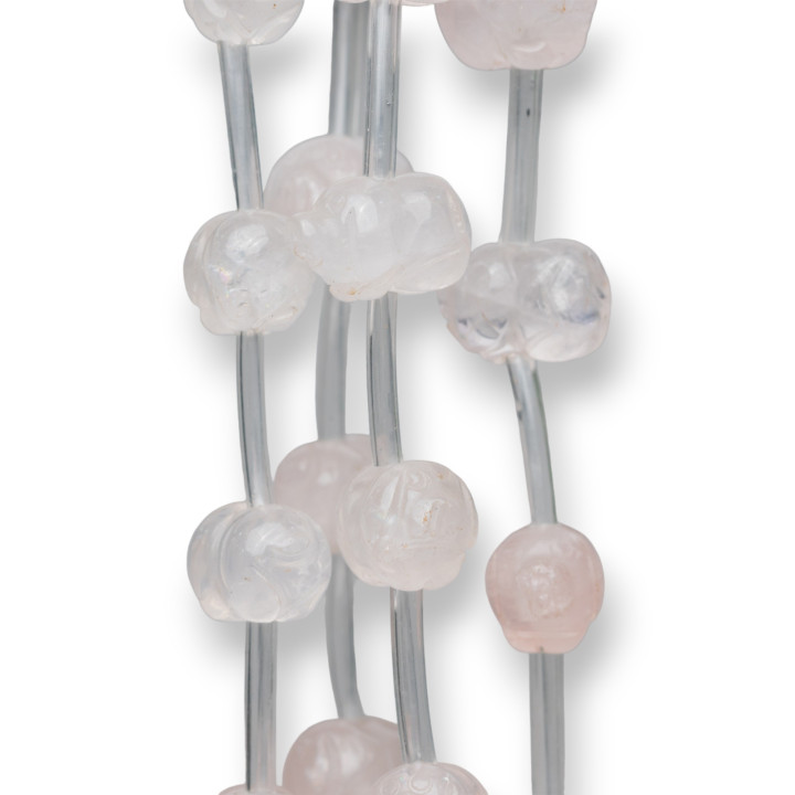 Rose Quartz Wire Animals 16x11mm Γουρουνάκια 15τμχ Περίπου.