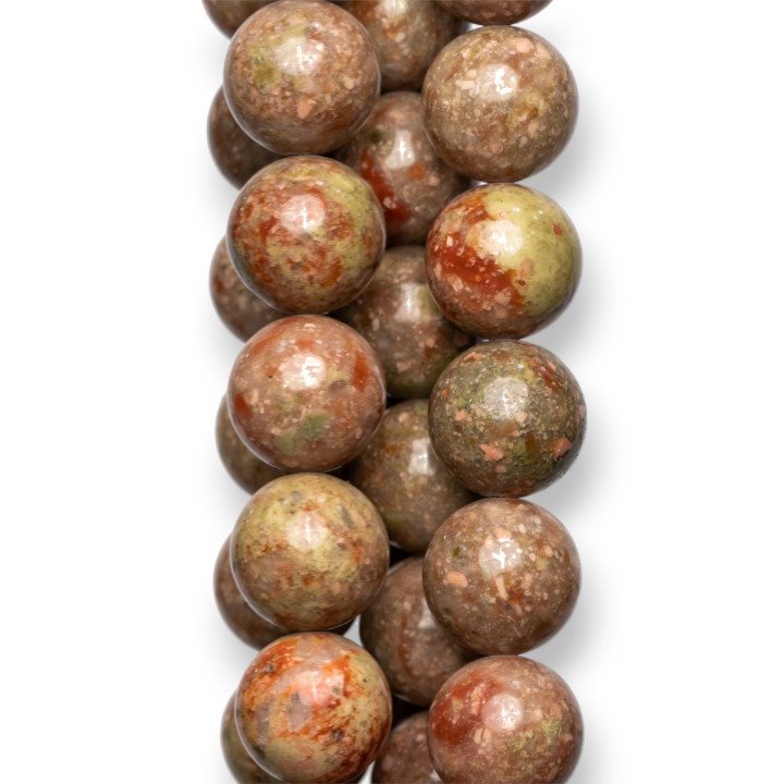 Unakite Clair Rond Lisse 16mm