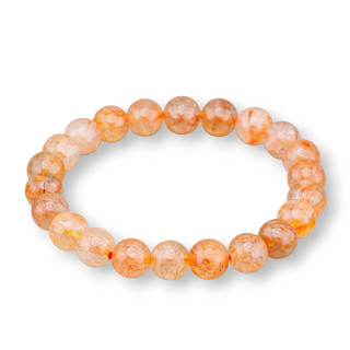 Round Red Rutilated Quartz Bracelet 09mm