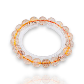 Rundes rotes Rutilquarz-Armband, 11 mm