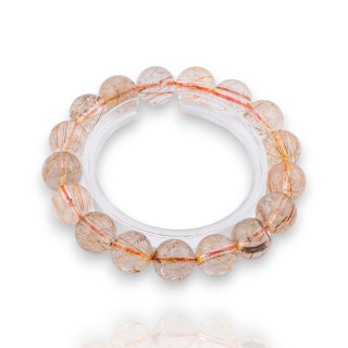 Rundes rotes Rutilquarz-Armband, 13 mm