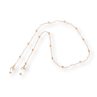 Cadena para gafas con anillos de silicona antideslizantes Cubo 70cm 10ud Dorado