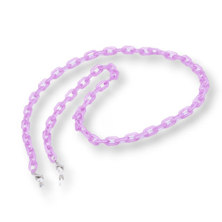 Chaîne à Lunettes Avec Anneaux Antidérapants en Silicone Polycarbonate 2pcs Lavande