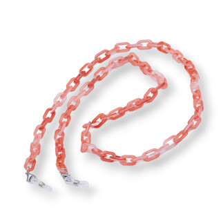 Chaîne à Lunettes avec Anneaux Antidérapants en Silicone Polycarbonate 2pcs Rouge
