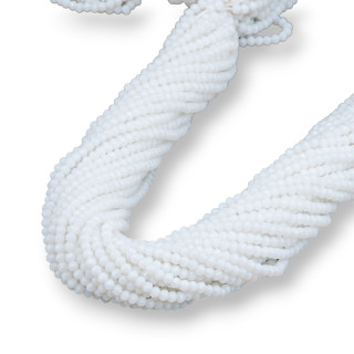 Κρυστάλλινες χάντρες Rondelle Faceted 3,5x3mm 100 STRANDS σε βαμβακερό νήμα Έτοιμο για χρήση Λευκό