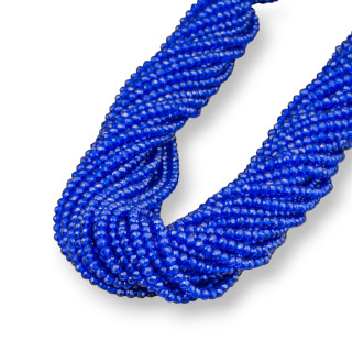 Crystal Beads Faceted Rondelle 3.5x3mm 100 STRANDS on Cotton Thread Ready to use Bluette