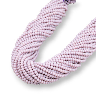 Perles de Cristal Rondelle Facette 3.5x3mm 100 BRINS Sur Fil de Coton Prêt à l'Emploi Poudre Légère