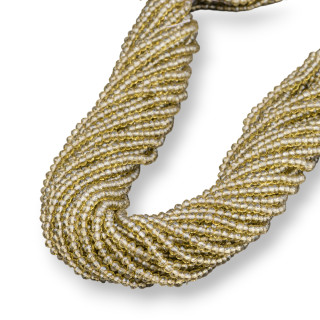 Crystal Beads Faceted Rondelle 3,5x3mm 100 STRANDS σε βαμβακερή κλωστή Έτοιμη προς χρήση Καπνιστή