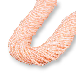 Crystal Beads Rondelle Faceted 3x2mm 100 STRANDS on Cotton Thread Ready to use Champagne