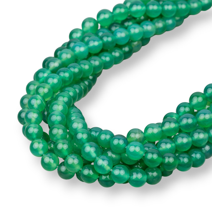 Smooth Round Green Agate 08mm First Choice