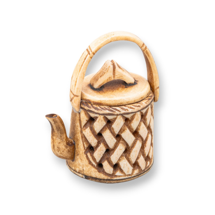 Oggettistica Netsuke di Osso Inciso a Mano 1pz 50x70mm