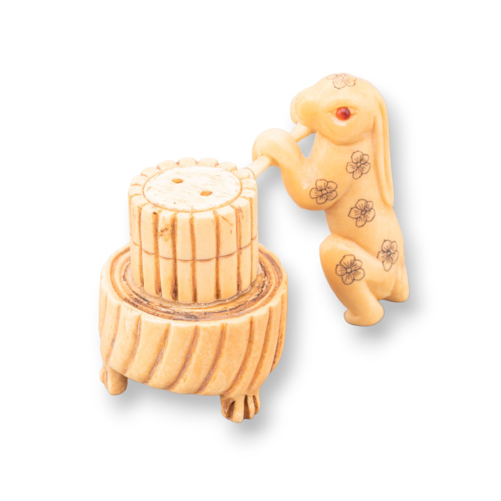 Objetos Netsuke de Hueso Grabados a Mano 1ud 70x50mm