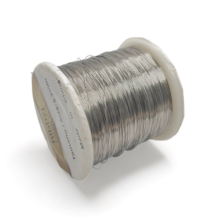 Moldable Brass Wire Protected Against Oxidation Diameter 0.6mm 250 Grams Rhodium Plated
